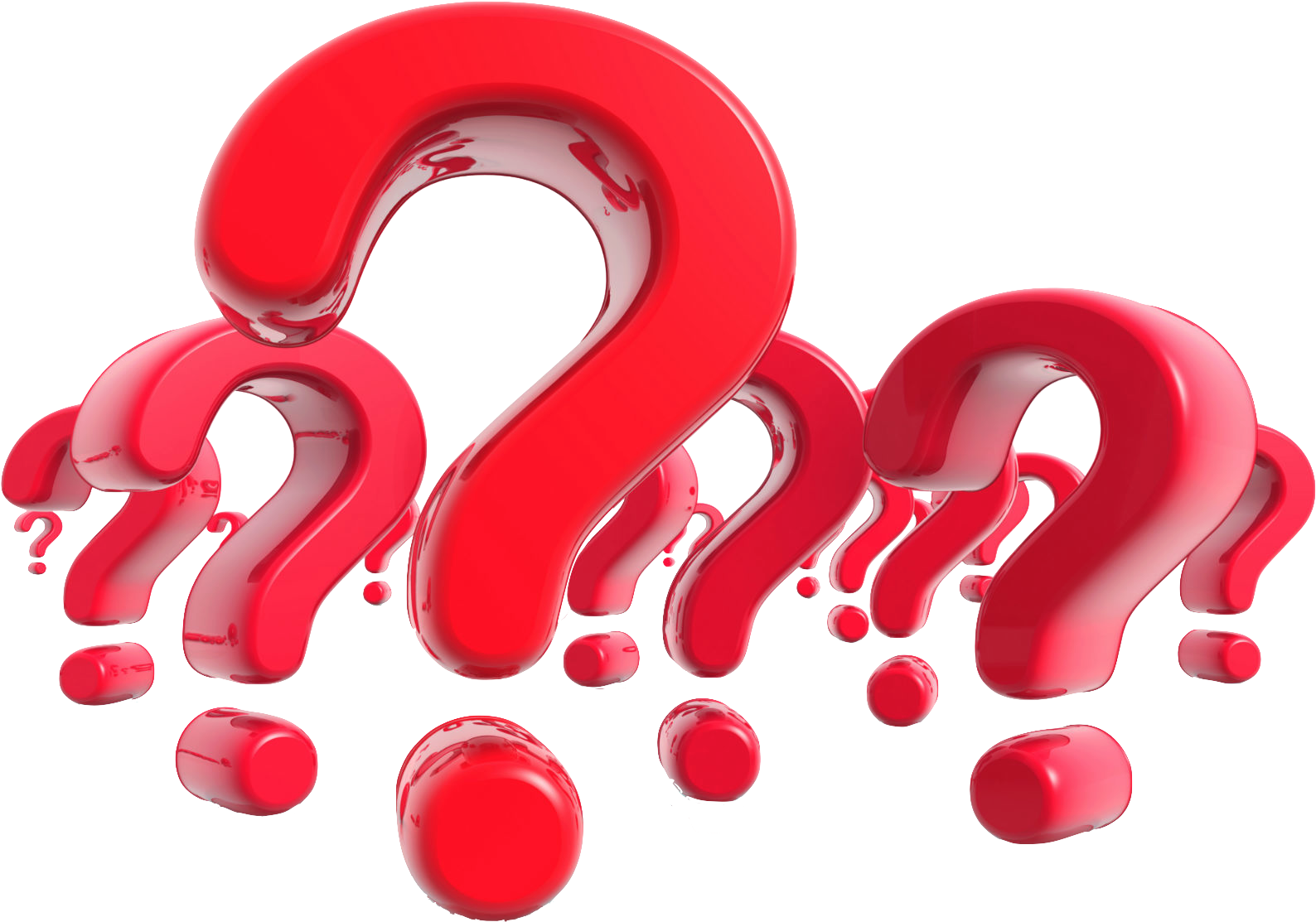 Red Question Marks Melting PNG Image