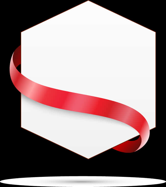 Red Ribbon Blank Tag Design PNG Image