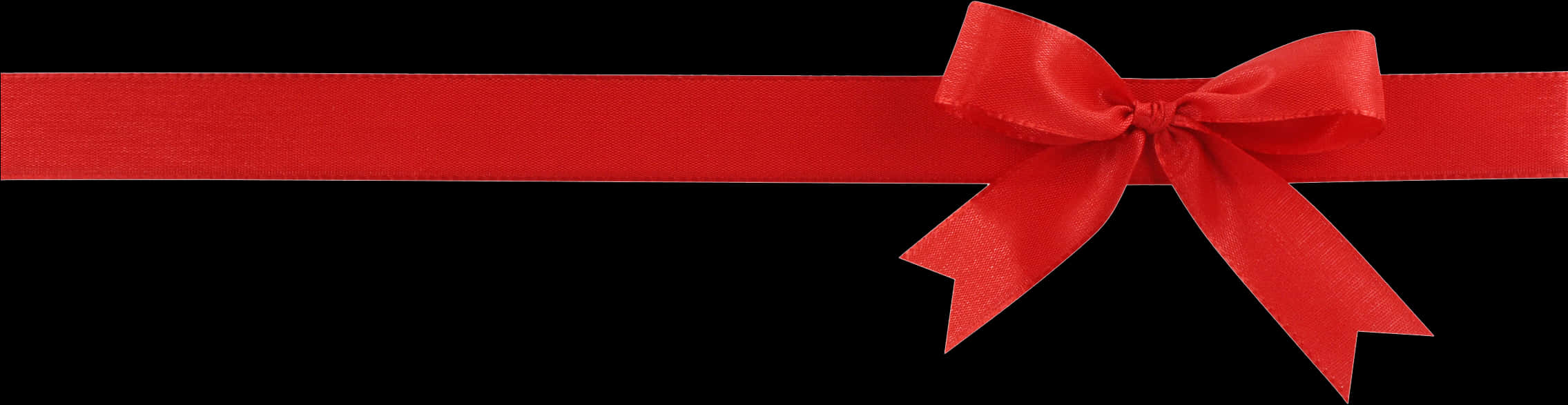 Red Ribbon Bow Black Background PNG Image