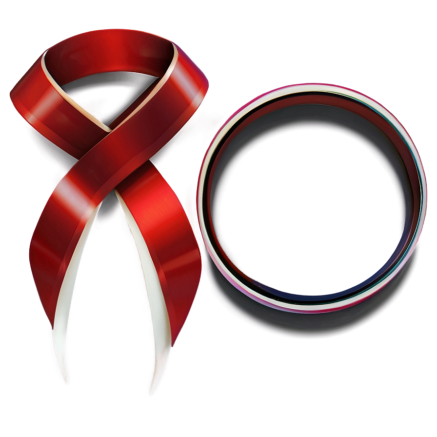 Red Ribbon In Circle Shape Png Bxb4 PNG Image