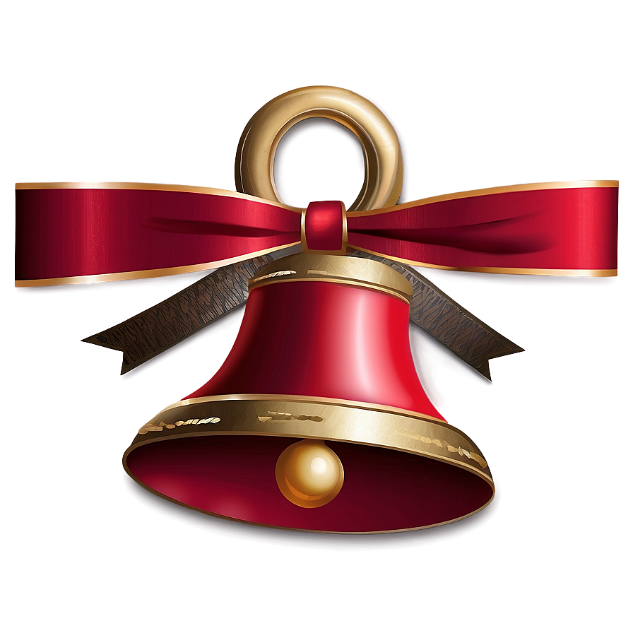 Red Ribbon With Bell Png 05252024 PNG Image