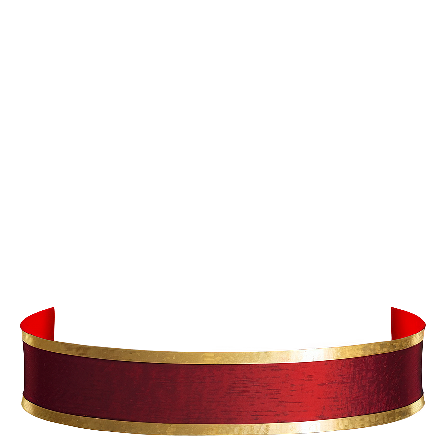 Red Ribbon With Gold Trim Png Eef PNG Image