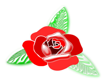 Red Rose Artwork PNG Image