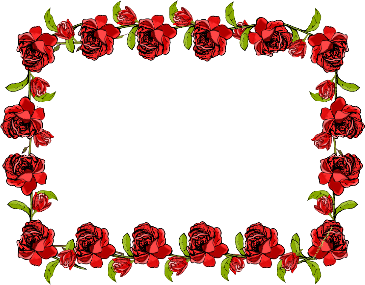 Red Rose Border Frame PNG Image