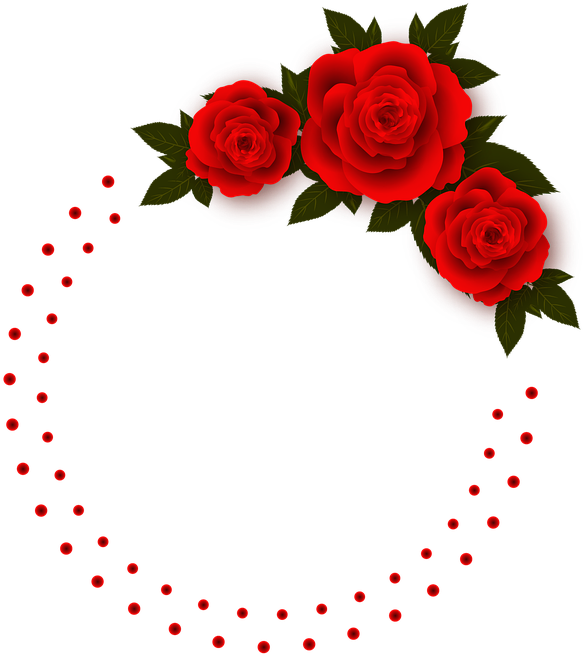 Red Rose Corner Frame Design PNG Image