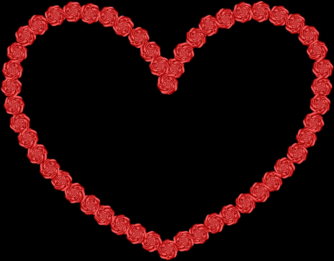 Red Rose Heart Outline PNG Image