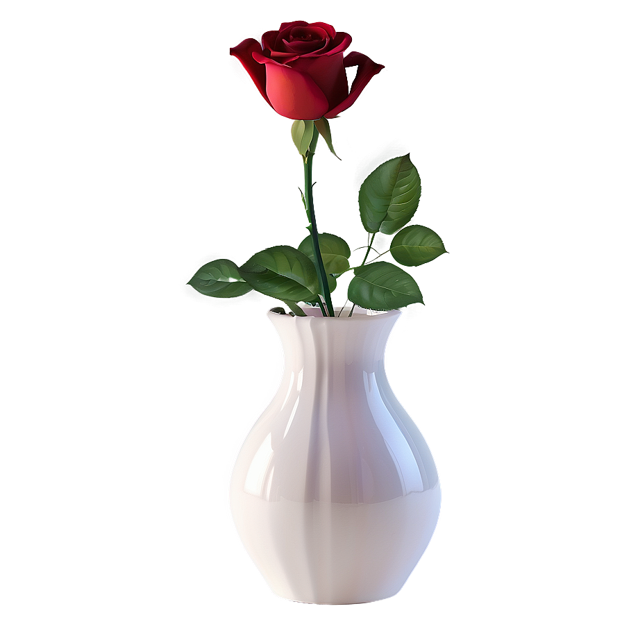 Red Rose In Vase Png 05242024 PNG Image