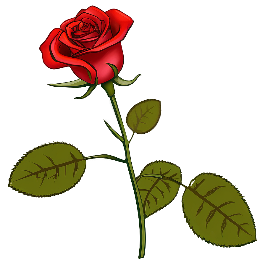 Red Rose Outline Png 48 PNG Image