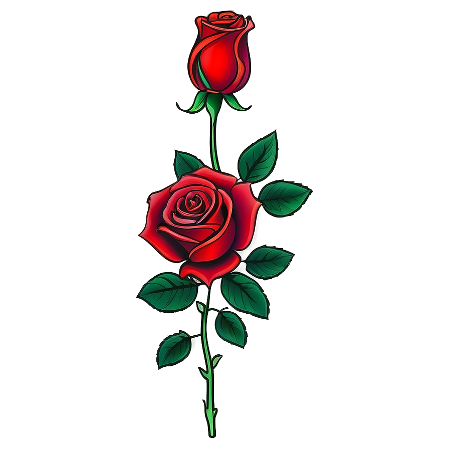 Red Rose Tattoo Template Png 05252024 PNG Image