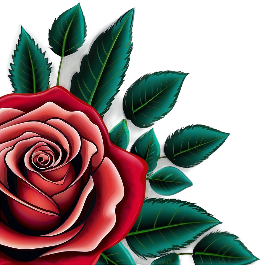 Red Rose Tattoo Template Png 15 PNG Image