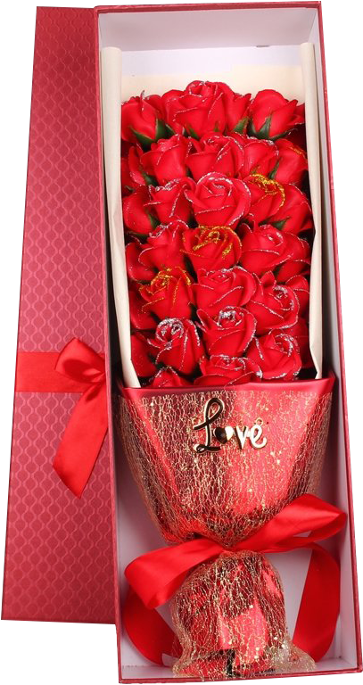 Red Roses Love Bouquet Gift PNG Image