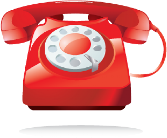 Red Rotary Phone Icon PNG Image