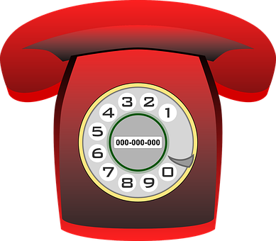 Red Rotary Phone Illustration PNG Image