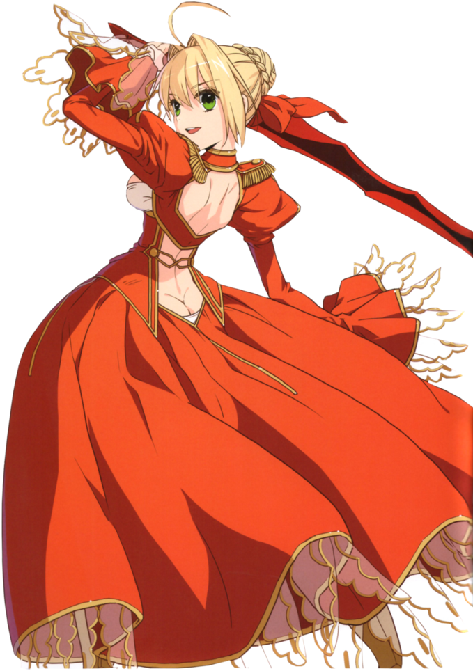 Red Saber Anime Artwork PNG Image