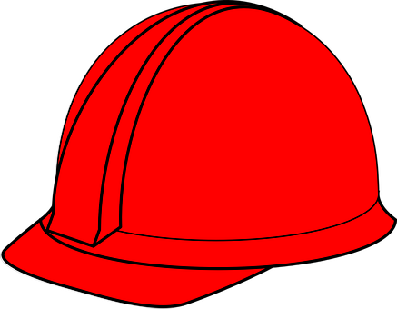 Red Safety Helmet Vector PNG Image