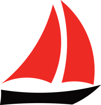 Red Sailboat Icon PNG Image