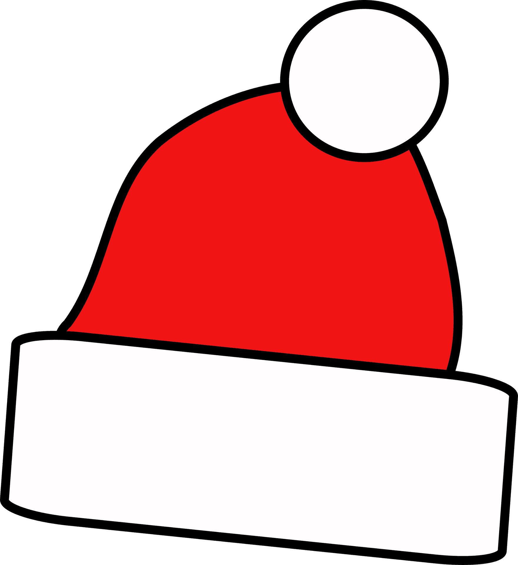 Red Santa Hat Cartoon Style PNG Image