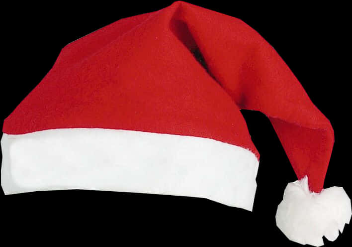 Red Santa Hat Isolatedon Black Background PNG Image