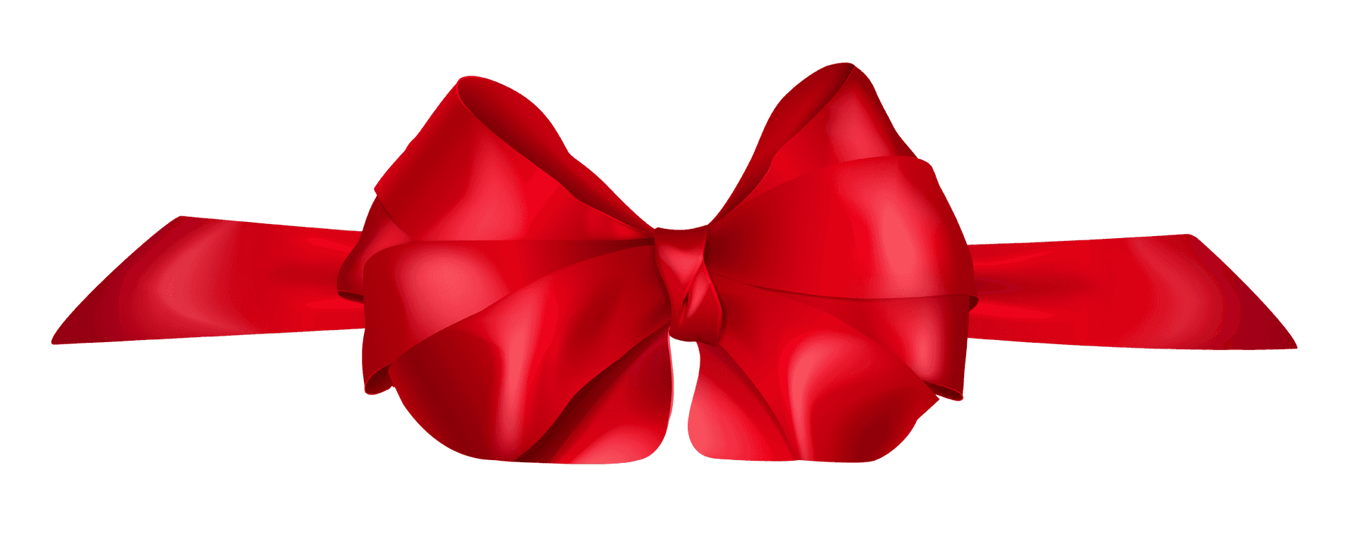 Red Satin Gift Bow PNG Image