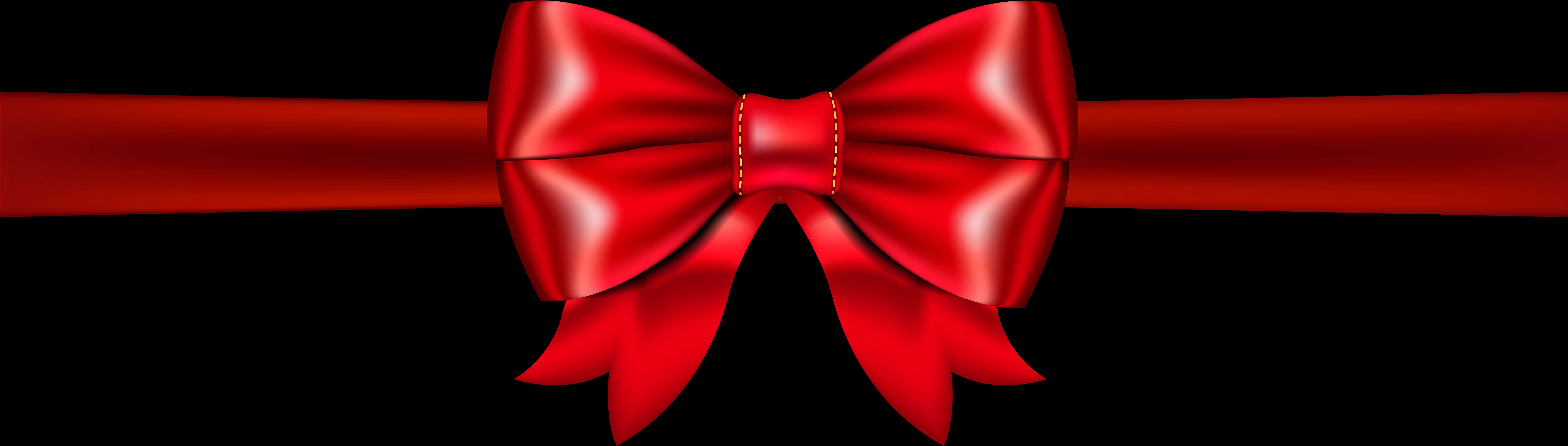 Red Satin Gift Bow PNG Image