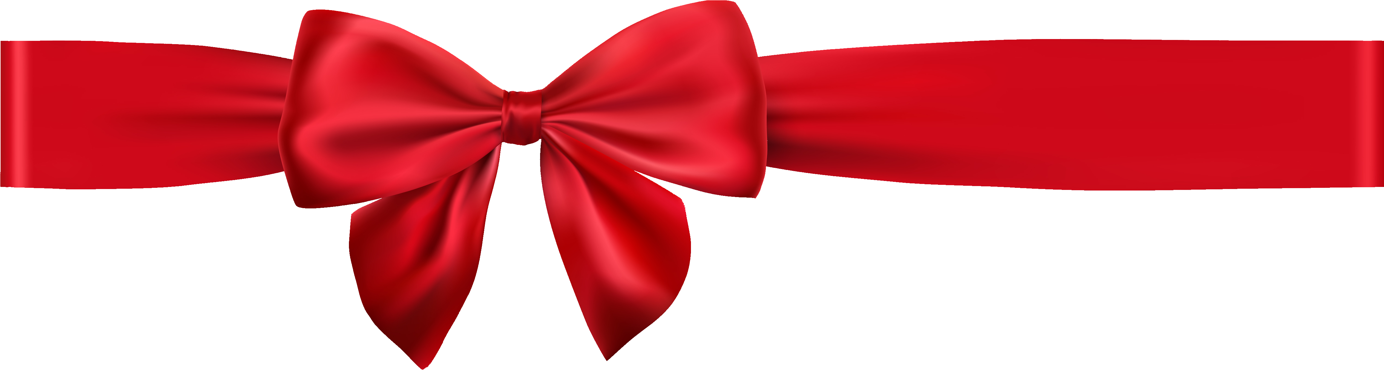 Red Satin Ribbon Bow PNG Image