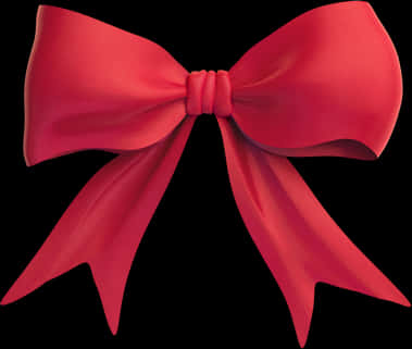 Red Satin Ribbon Bow PNG Image