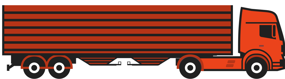 Red Semi Truck Illustration PNG Image