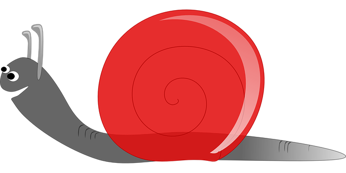 Red Shell Cartoon Snail PNG Image