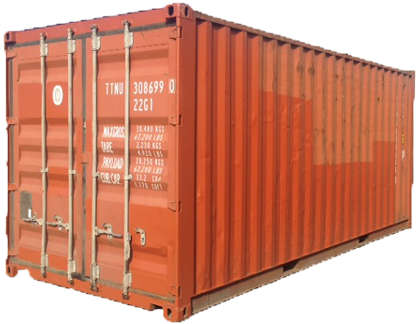 Red Shipping Container Side View PNG Image