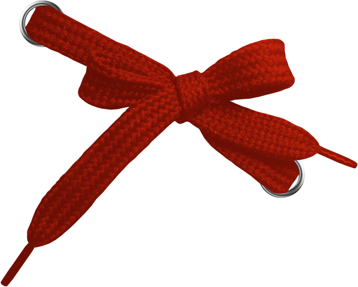 Red Shoelace Bow PNG Image