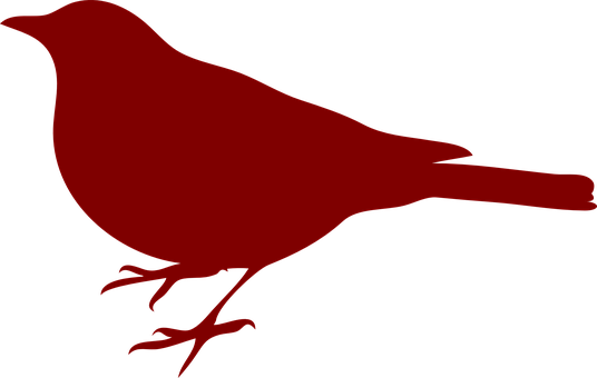 Red Silhouette Bird Graphic PNG Image