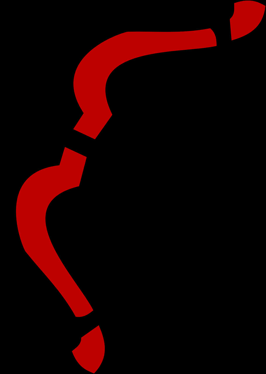 Red Silhouette Bow Graphic PNG Image