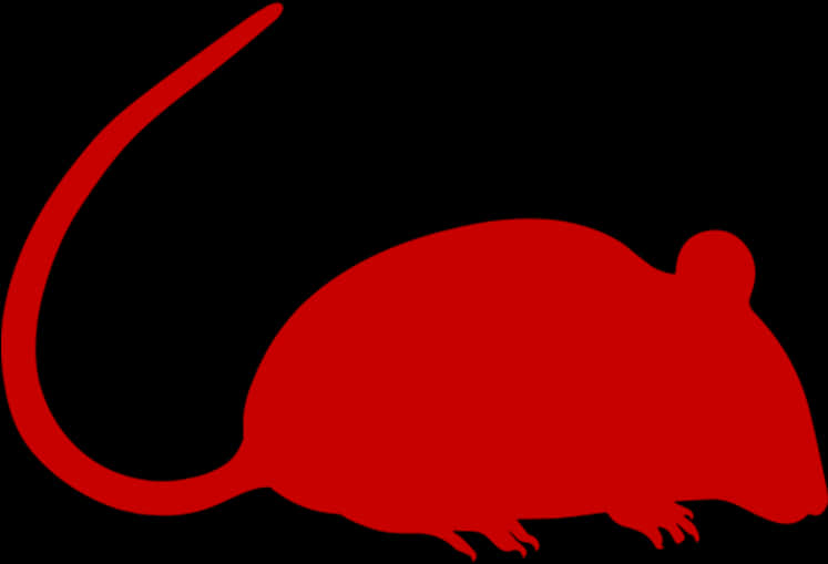 Red Silhouette Rat Graphic PNG Image