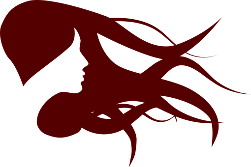 Red Silhouette Woman Profile PNG Image