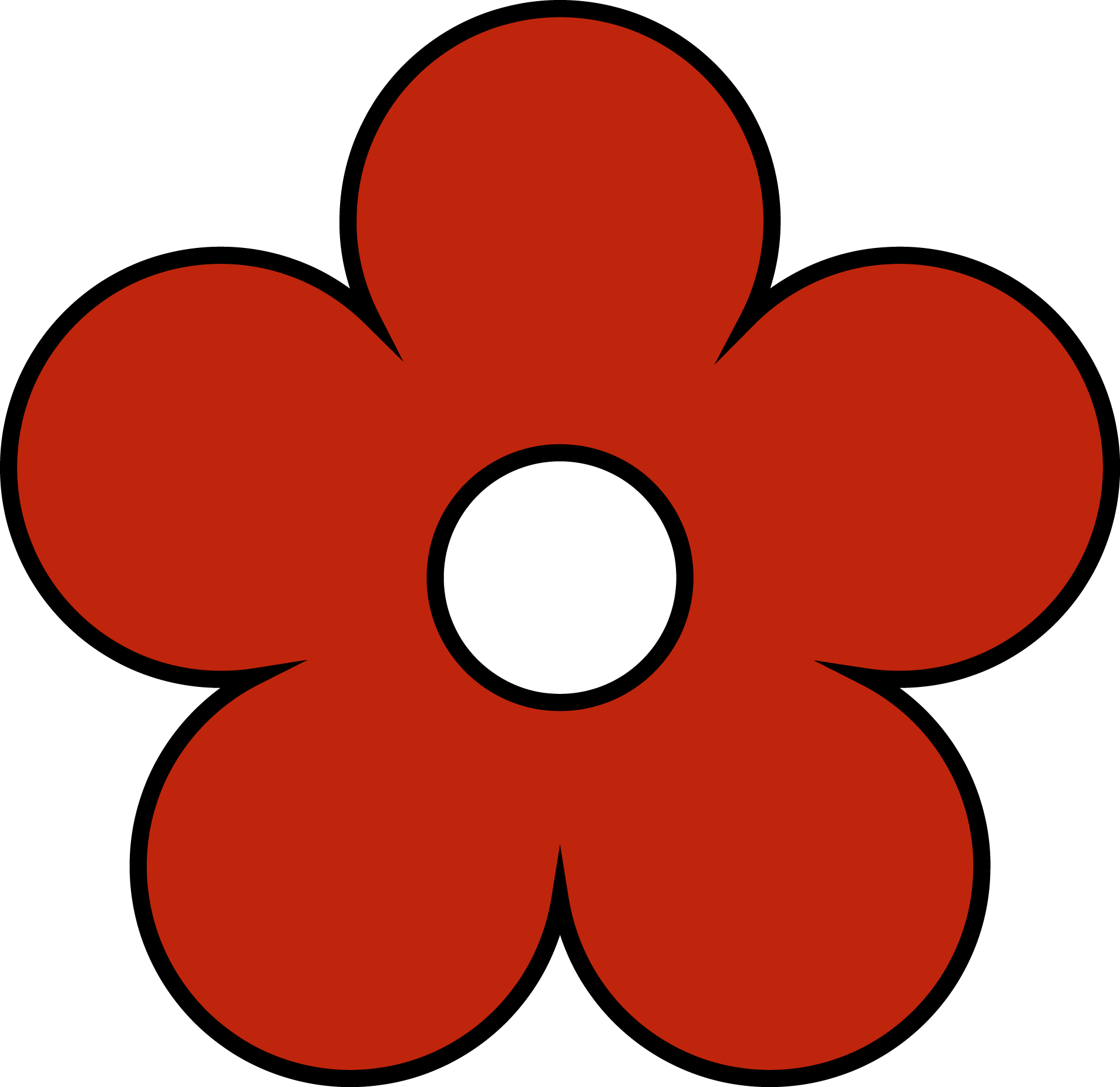 Red Simple Flower Clipart PNG Image