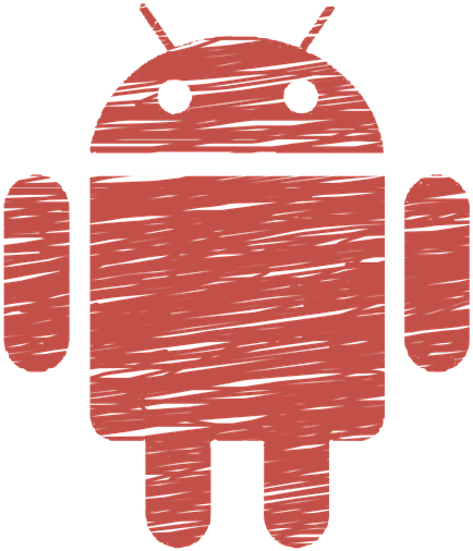 Red Sketch Android Robot PNG Image