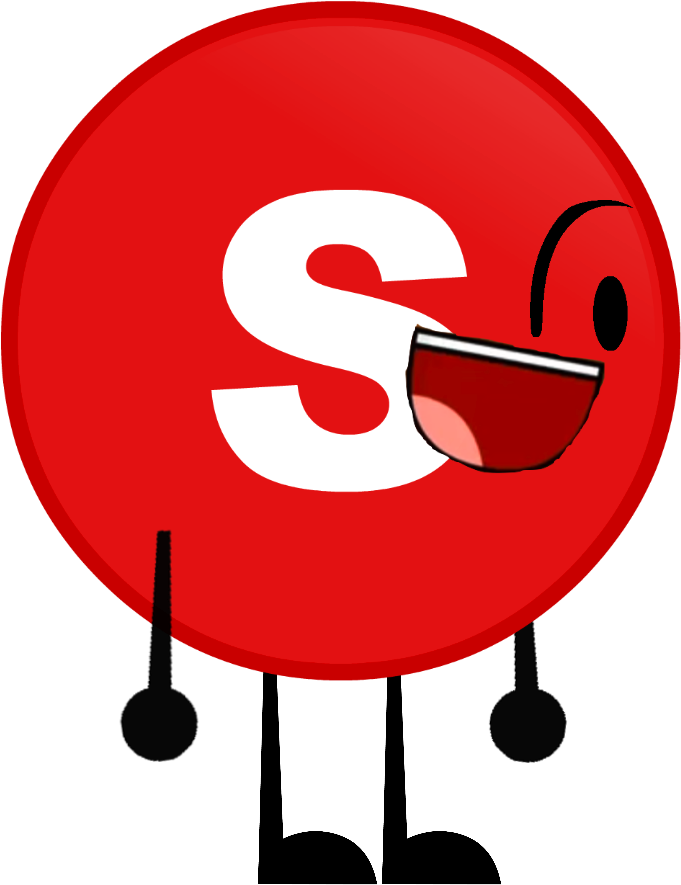 Red Skittle Character Smiling PNG Image