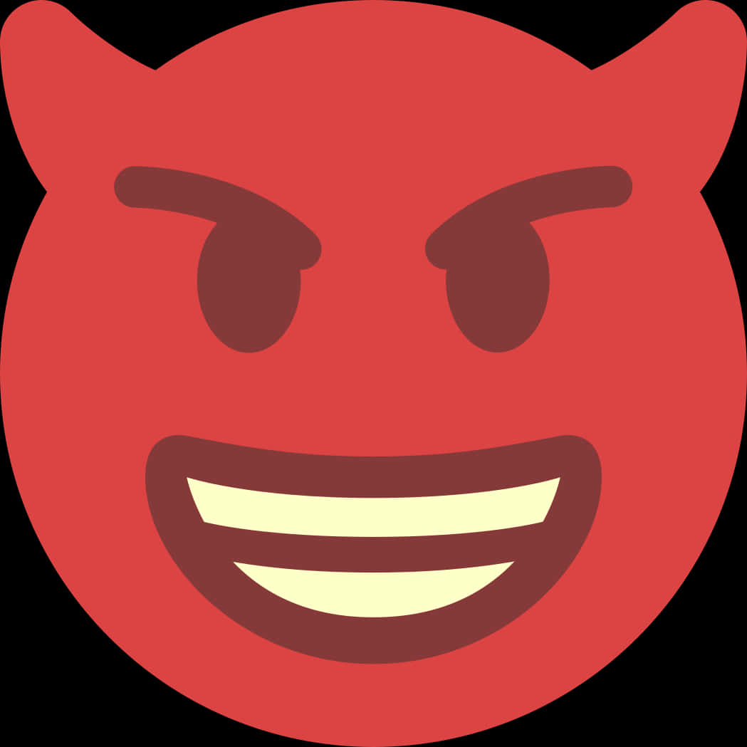 Red Smiling Devil Emoji PNG Image