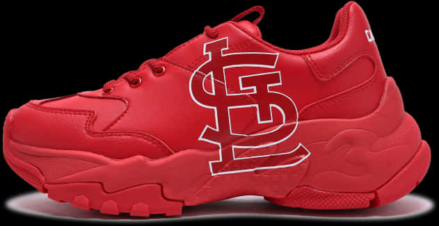 Red Sneakerwith St Louis Cardinals Logo PNG Image