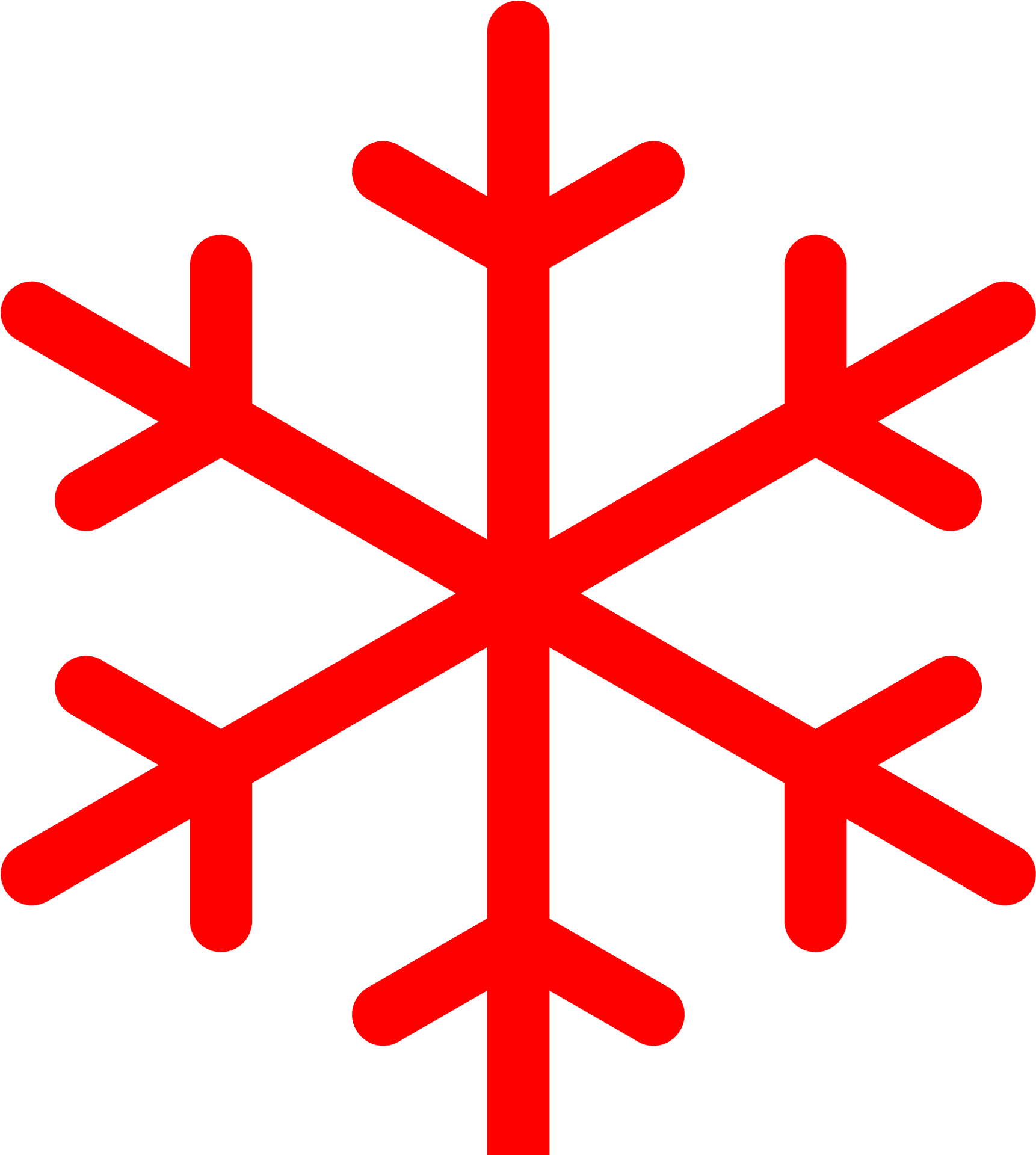 Red Snowflake Icon Simple Background PNG Image