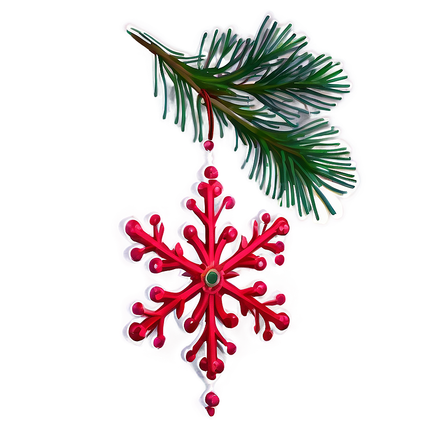 Red Snowflake Ornament Png Ctn PNG Image