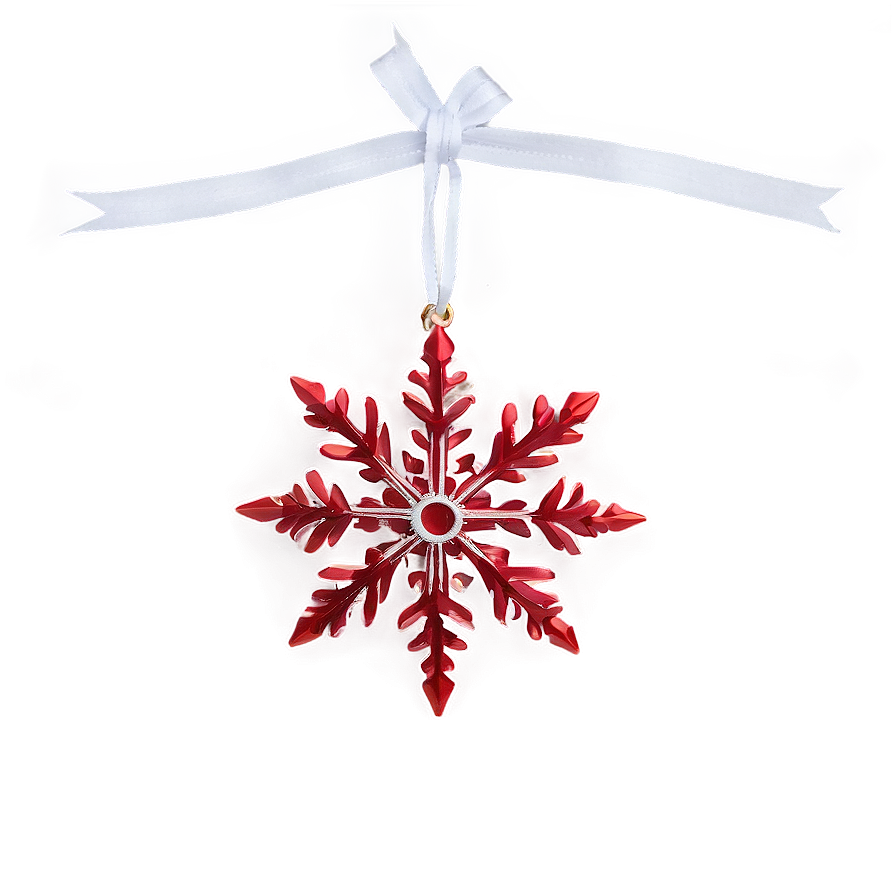 Red Snowflake Ornament Png Eyt73 PNG Image