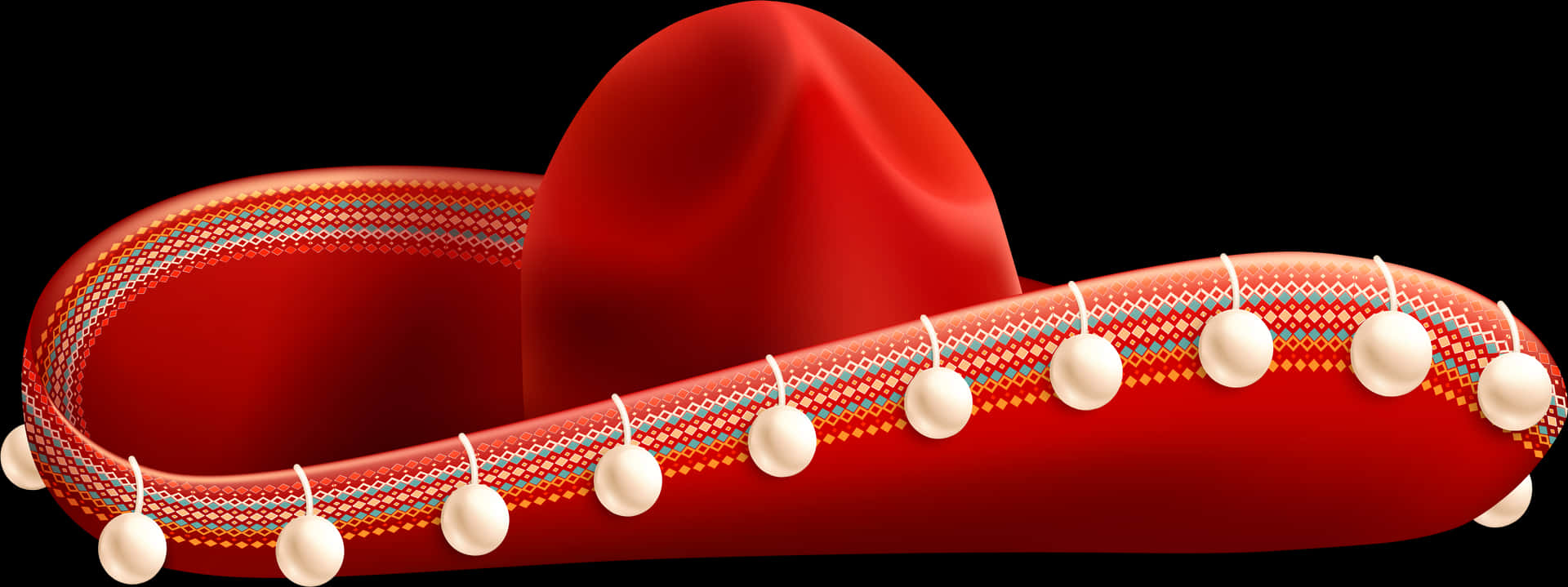 Red Sombrero Hat Graphic PNG Image