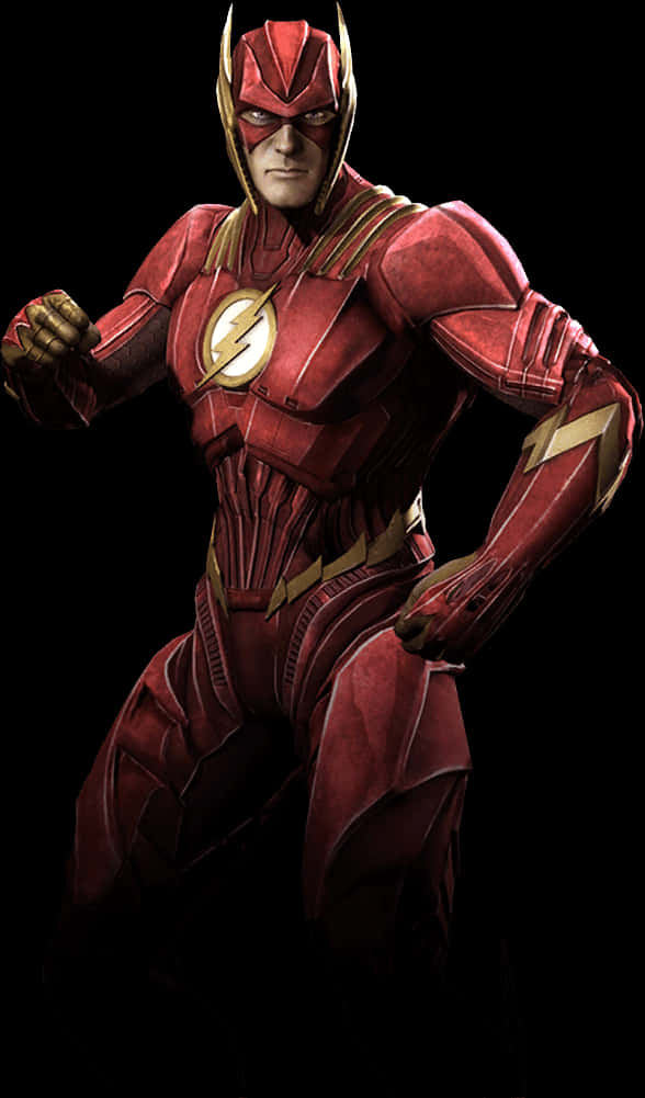 Red Speedster Hero Pose PNG Image