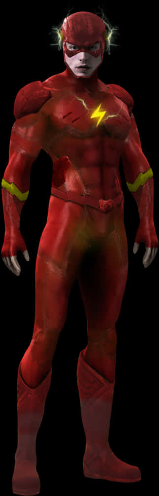 Red Speedster Hero Pose PNG Image