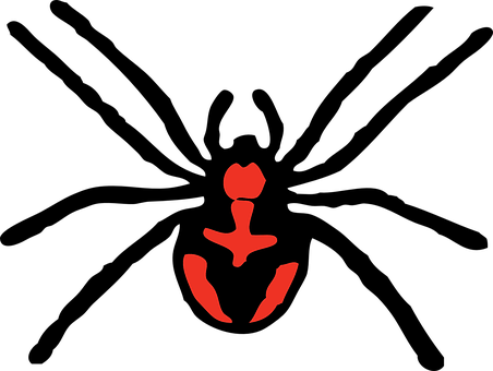 Red Spider Symbolon Black Background PNG Image