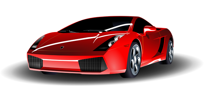 Red Sports Car Black Background PNG Image