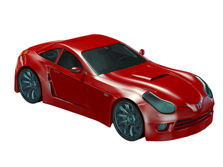 Red Sports Car Black Background PNG Image