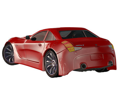 Red Sports Car Black Background PNG Image