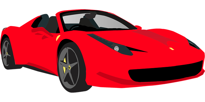 Red Sports Car Illustration PNG Image